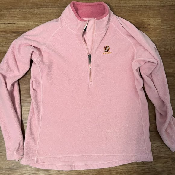 Adidas Pink Fleece Half Zip Pullover Jacket Size Large - Picture 2 of 8